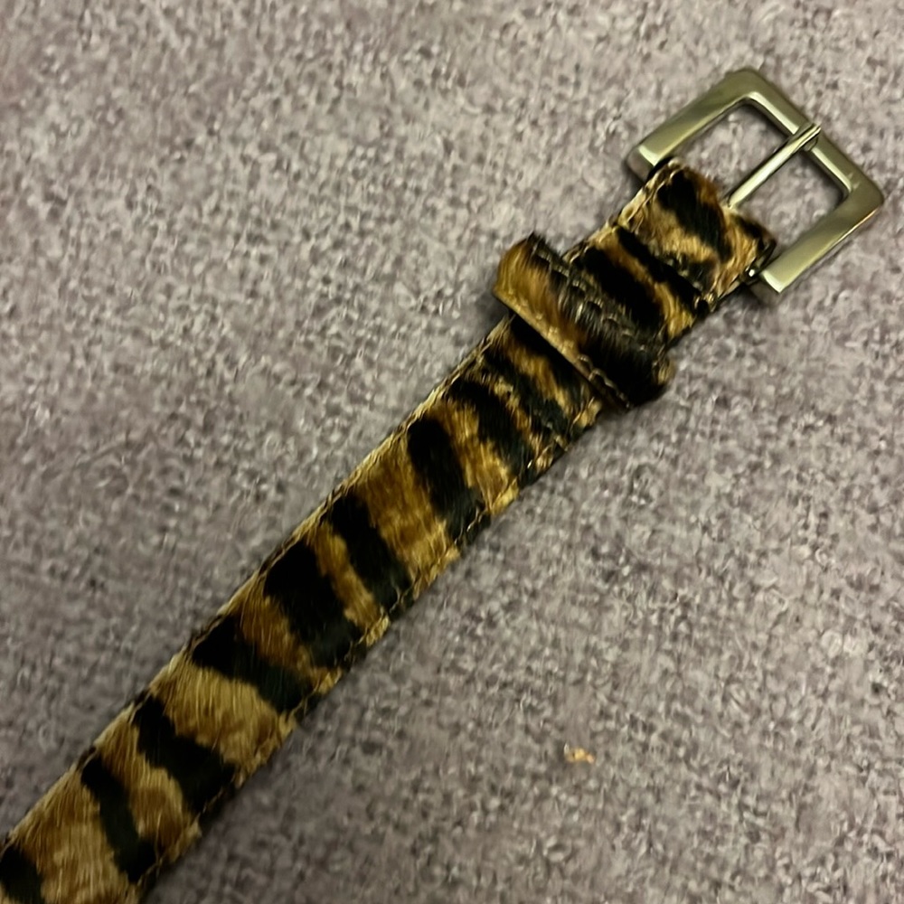 Banana republic calf hair leather belt with animal print